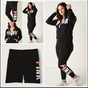 Victoria's Secret PINK S EVERYDAY LOUNGE CAMPUS Full Zip  JOGGER shorts XXL